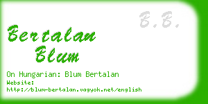 bertalan blum business card